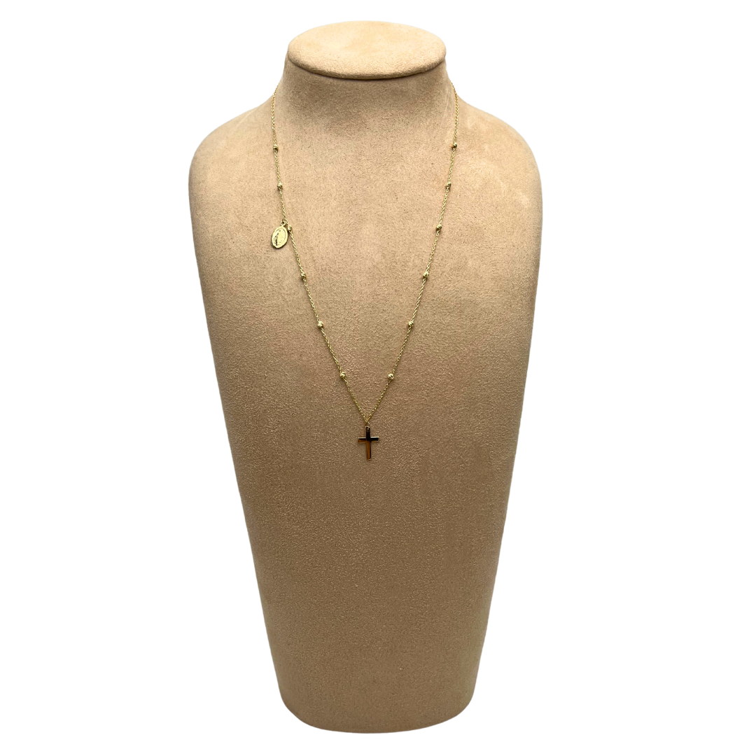 Goldkette Kreuz Maria Anhänger